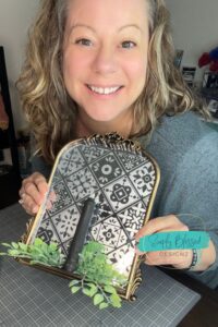 Dollar Tree Mirror DIY with Etched Glass & Shelf Upgrade