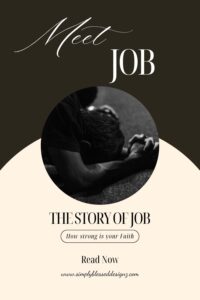 Introduction to Job image with a man praying and the words “Meet Job – The Story of Job.”