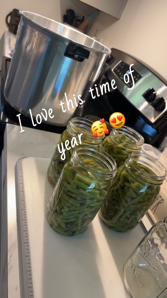 Canning without chaos – pressure canner and quarts of green beans, SimplyBlessedDesignz kitchen