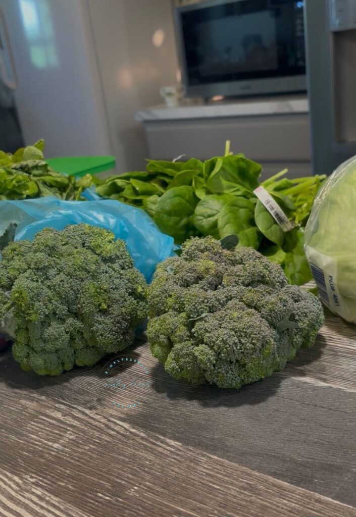 Washed and prepped vegetables for weekly meal prep